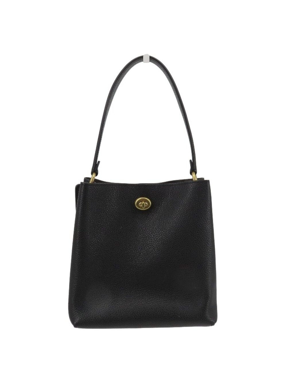 Coach Charlie Bucket Bag 89102 Black Pebbled Leather Top Handle Handbag Purse
